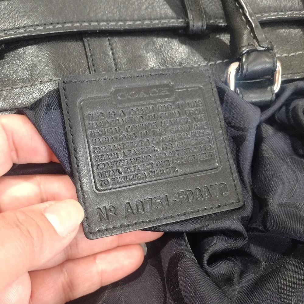 Coach Hamptons Black Leather Satchel